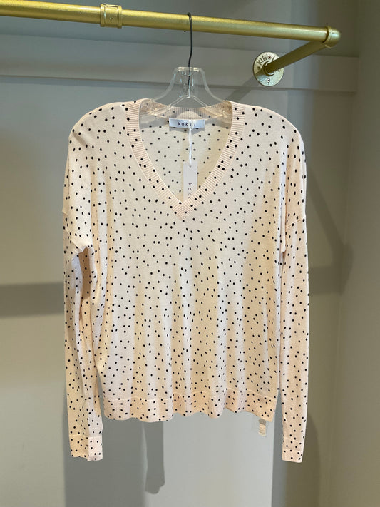 Printed V-Neck Rose Dot
