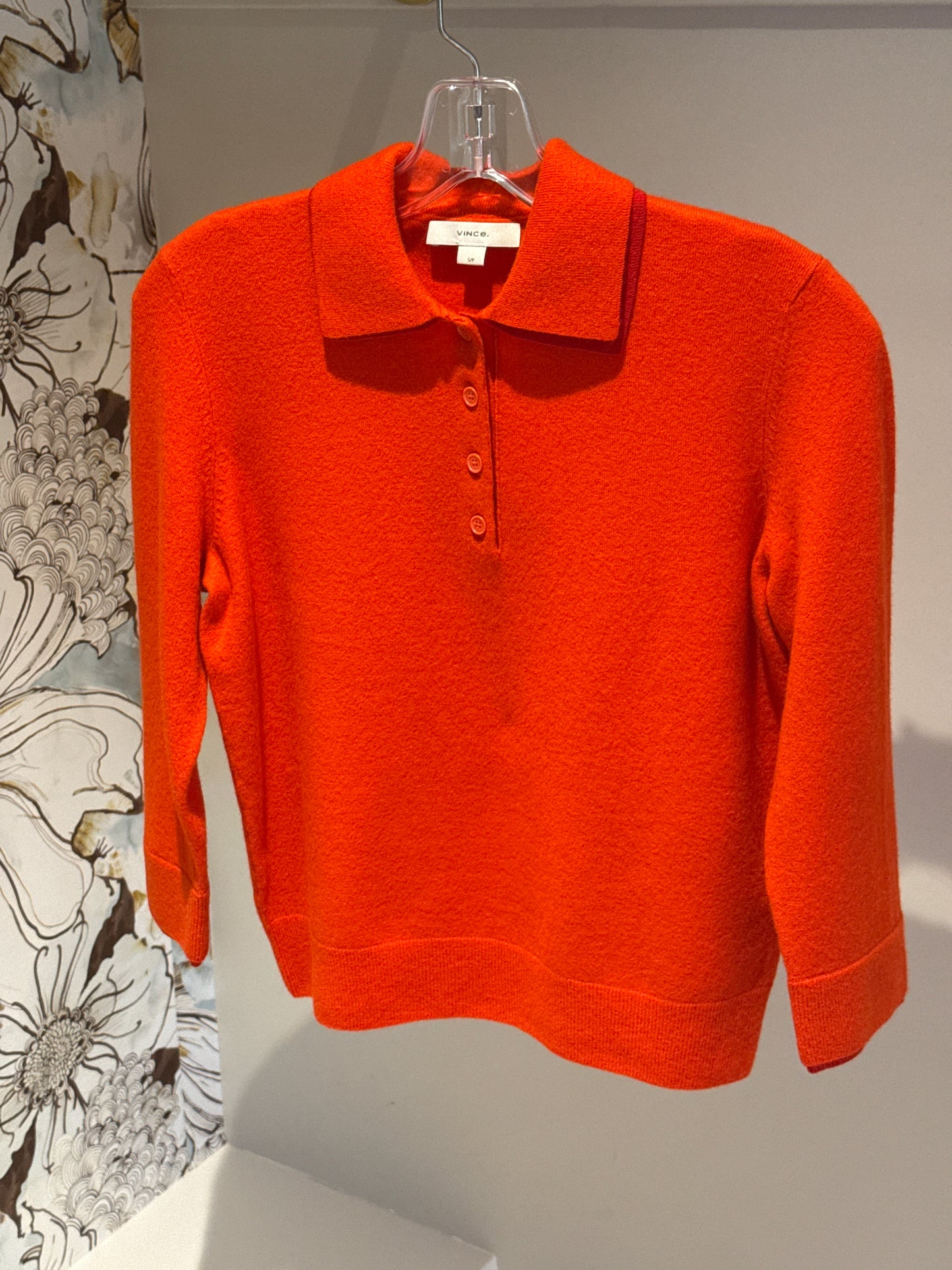 Double-Trim Merino Wool & Cashmere-Blend Polo Sweater