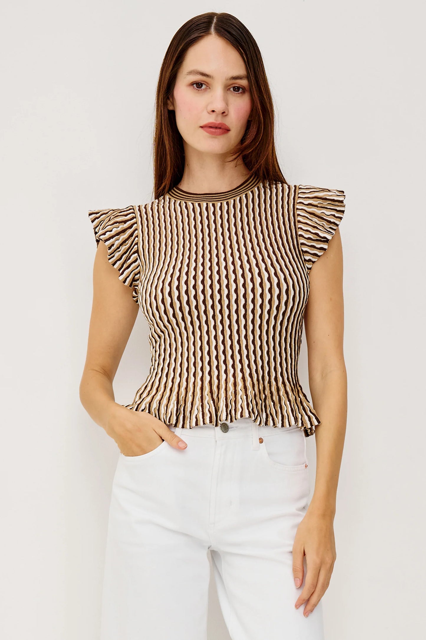 Bryn Top Brown Stripe