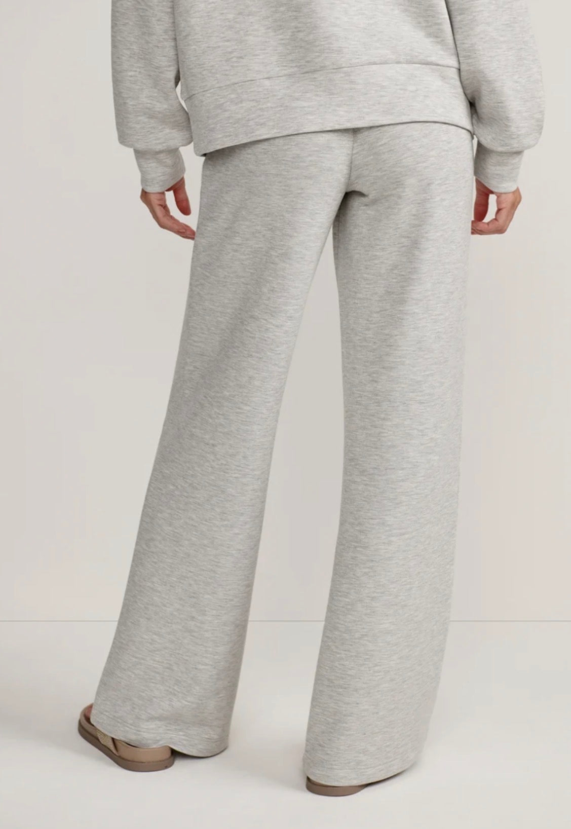 The Wide Leg Pant 28" Light Grey Marl
