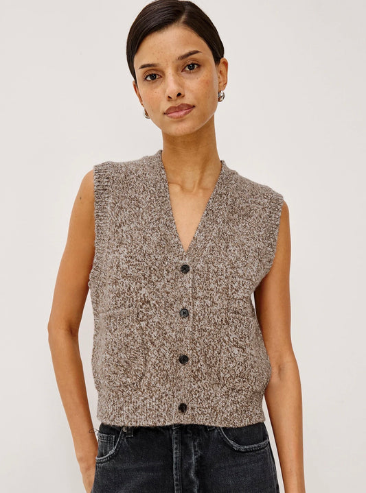 Kasmir Vest Brown Melange