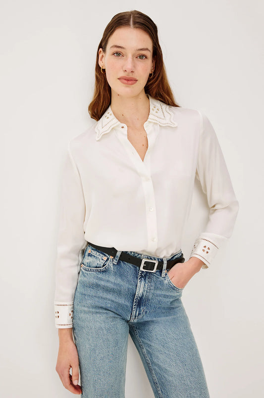 Clarise Ivory Eyelet Shirt