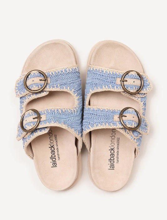 Handwoven Crochet Double-Buckle Sandals