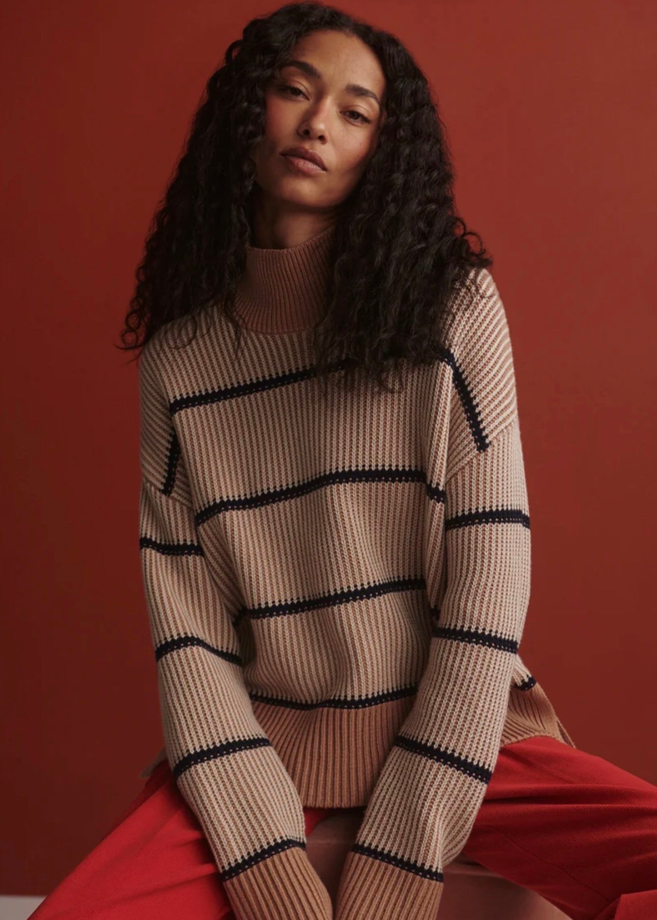 Holland Knit Sweater Mid Tan