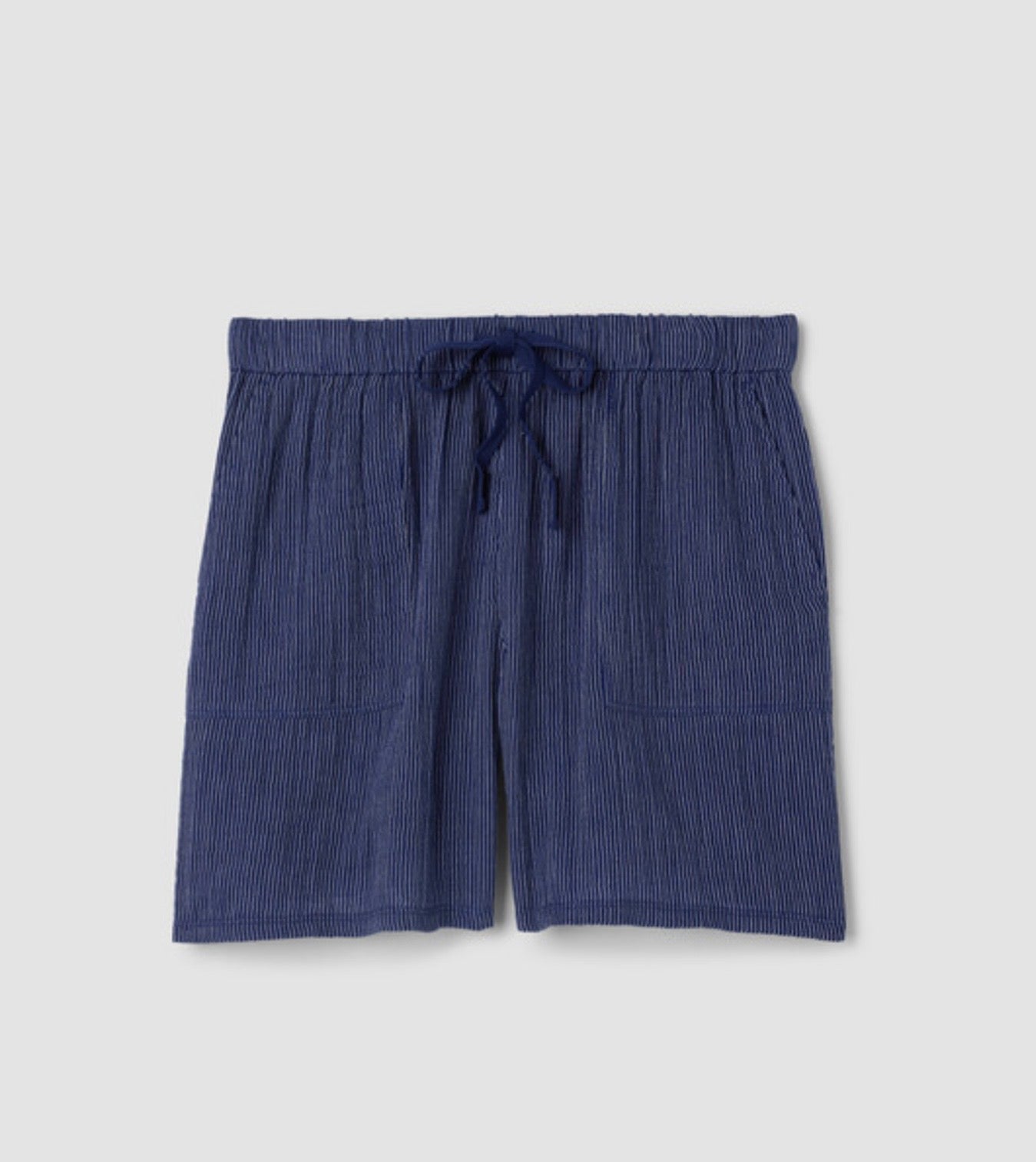 Striped Organic Cotton Gauze Walking Shorts