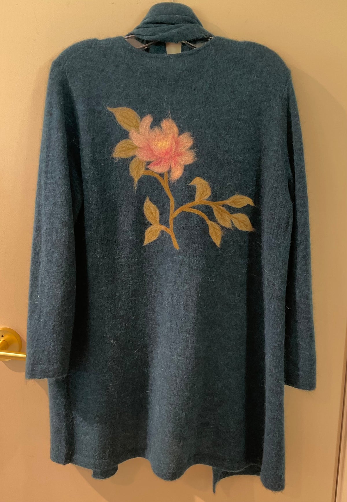 Scarf Coat with Rose Motif