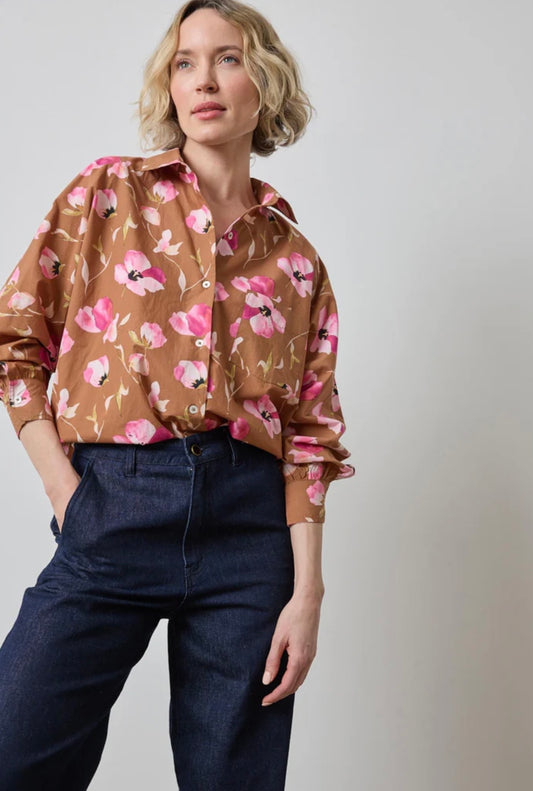 Dolman Sleeve Button Down Shirt