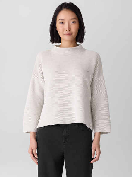Funnel Neck Bracelet Sleeve Sweater