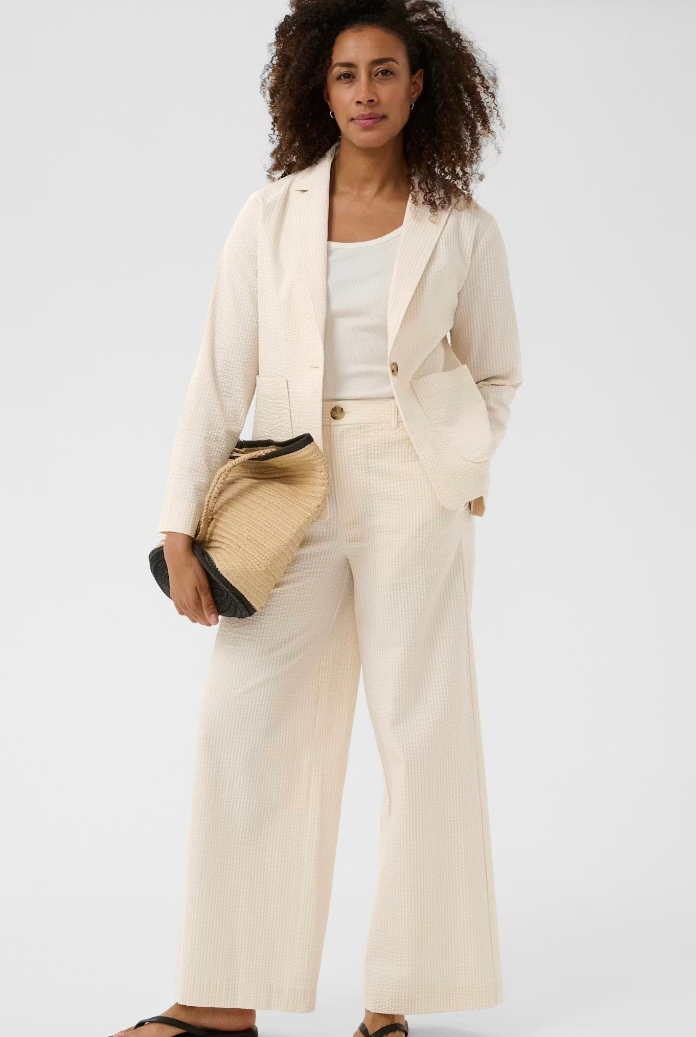 Brita Trousers Whisper White Stripe