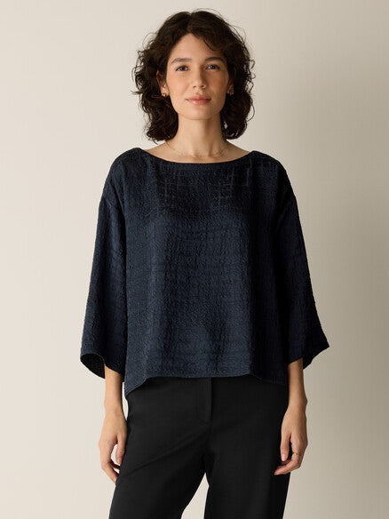 Dimensional Silk Jacquard Box-Top