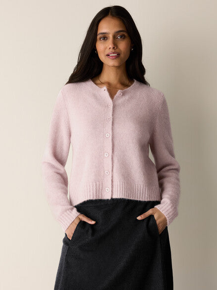 Plush Mélange Crew Cardigan