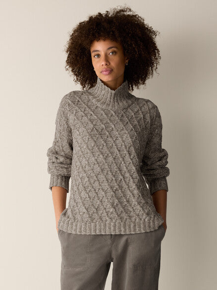Peruvian Cotton Boucle Fluff Turtleneck