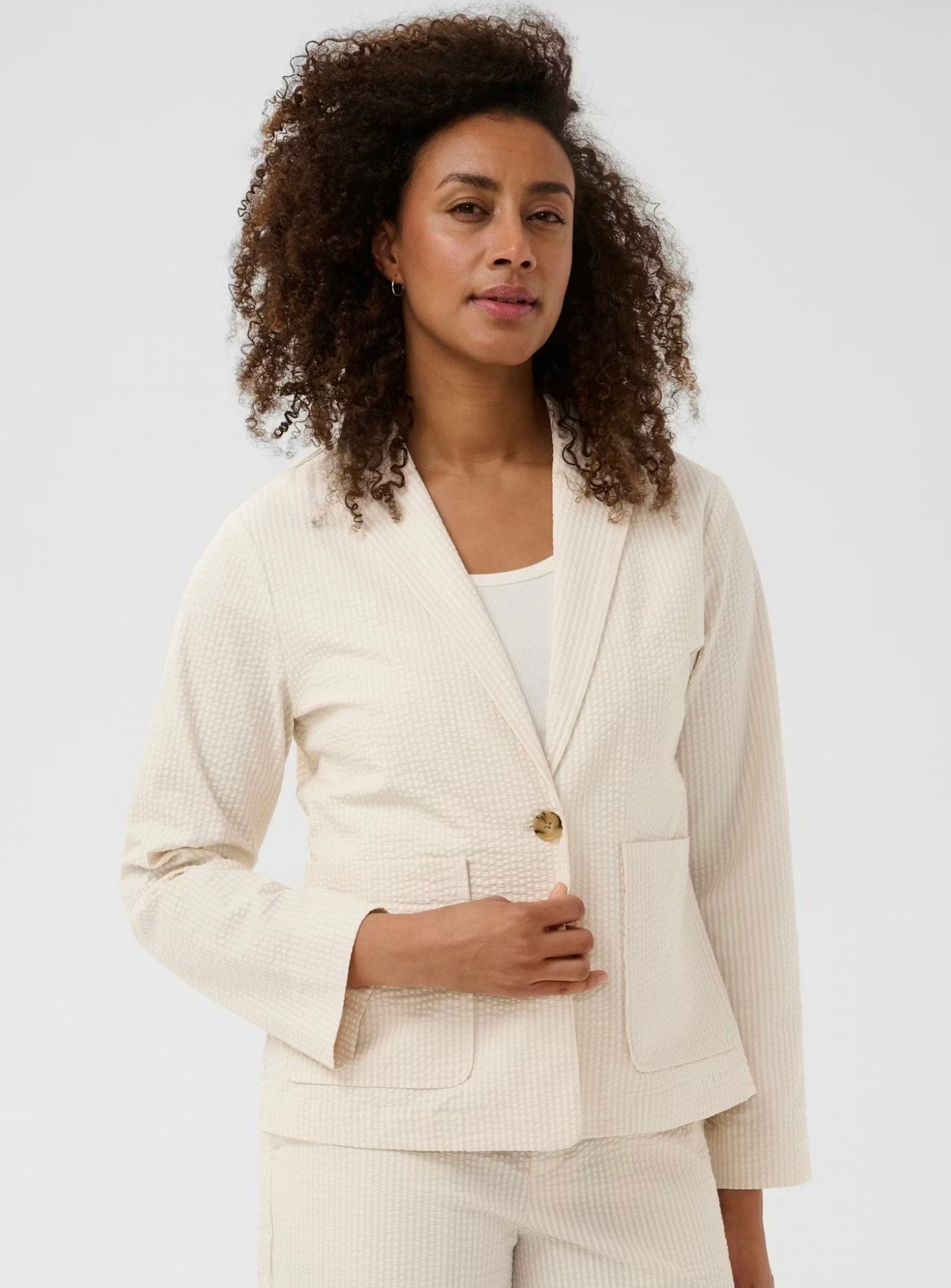 Briddi Casual Jacket Whisper White Stripe