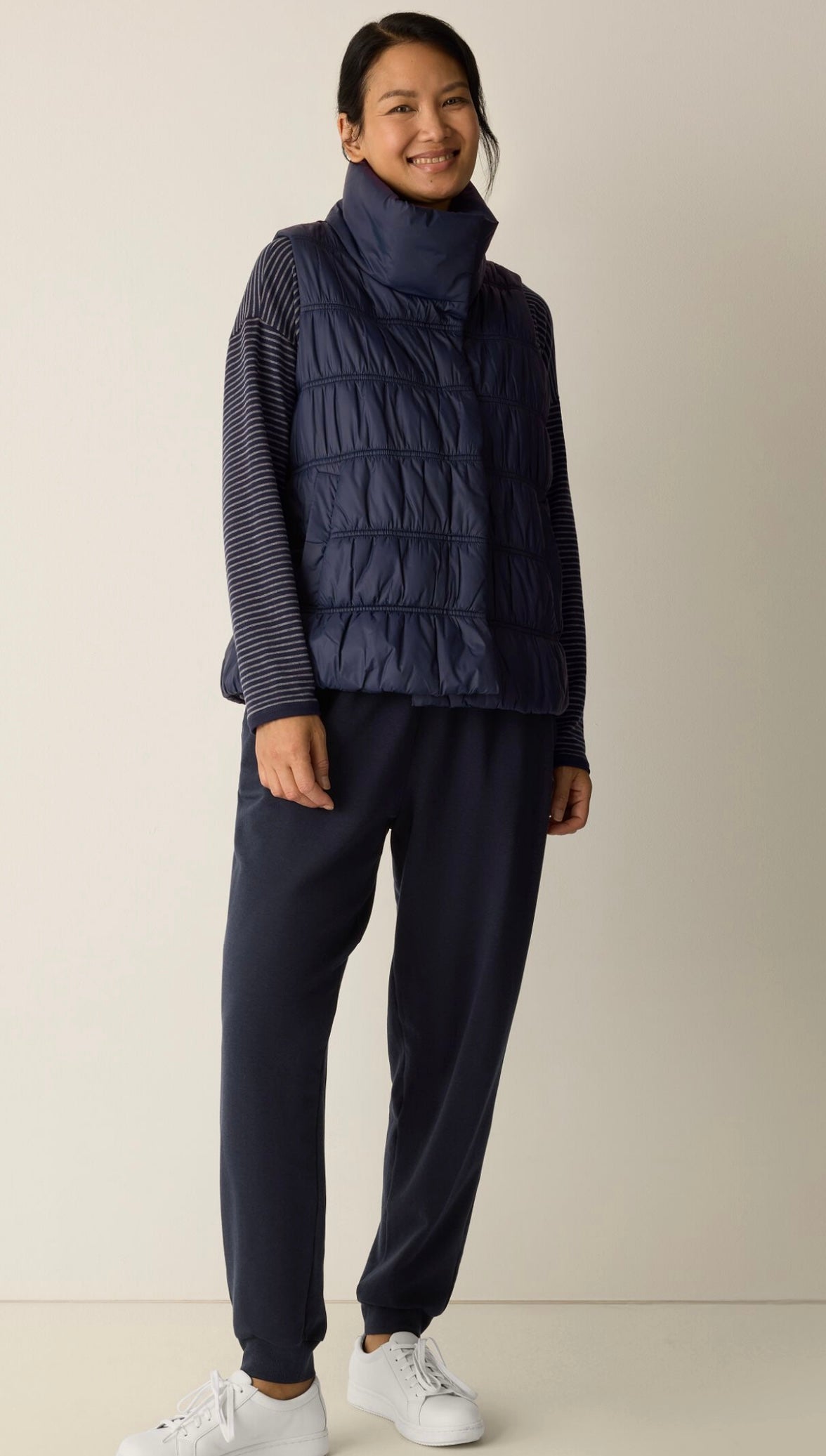 High Collar Ruched Vest