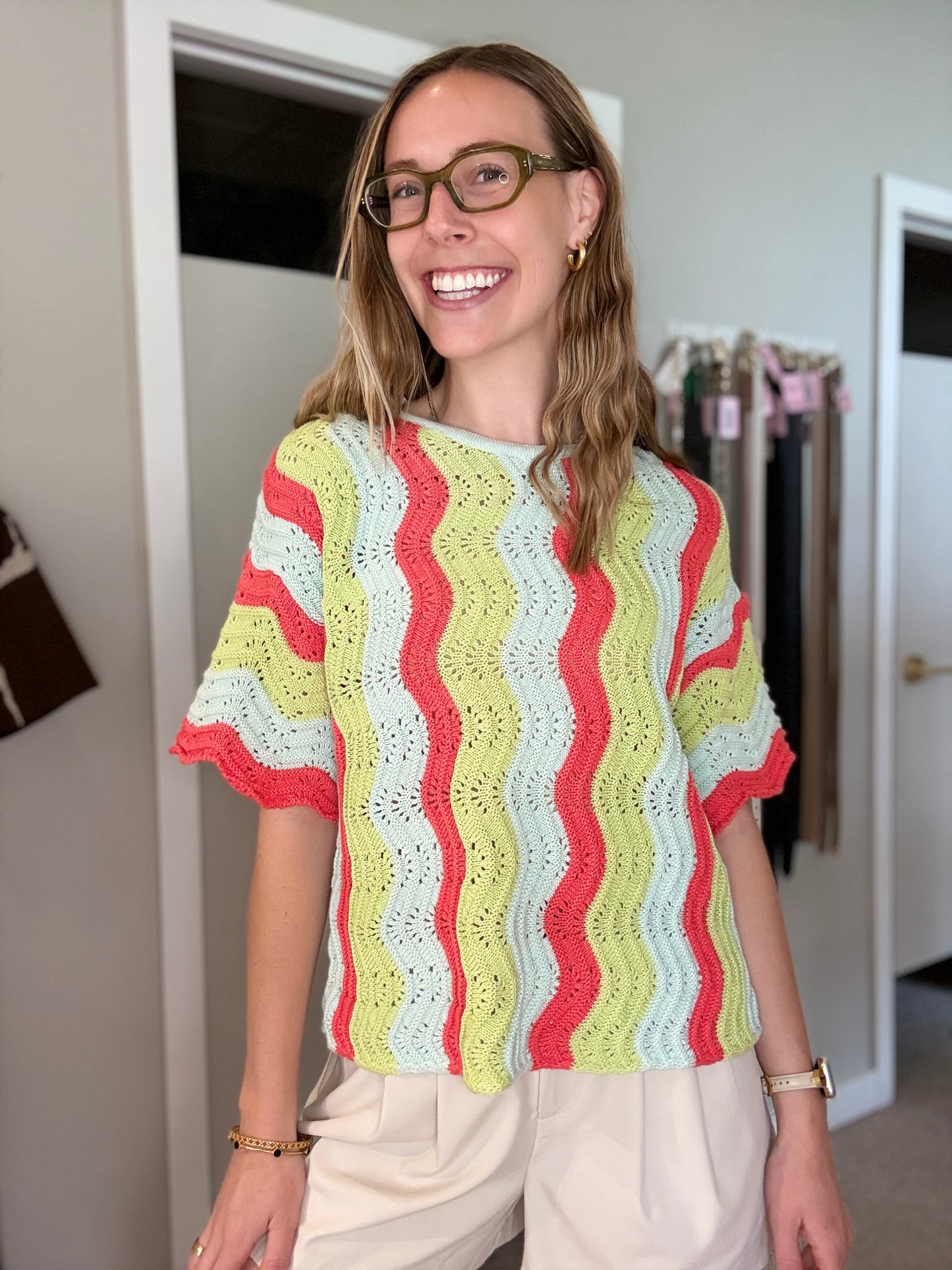 Crochet Multi Stripe Top