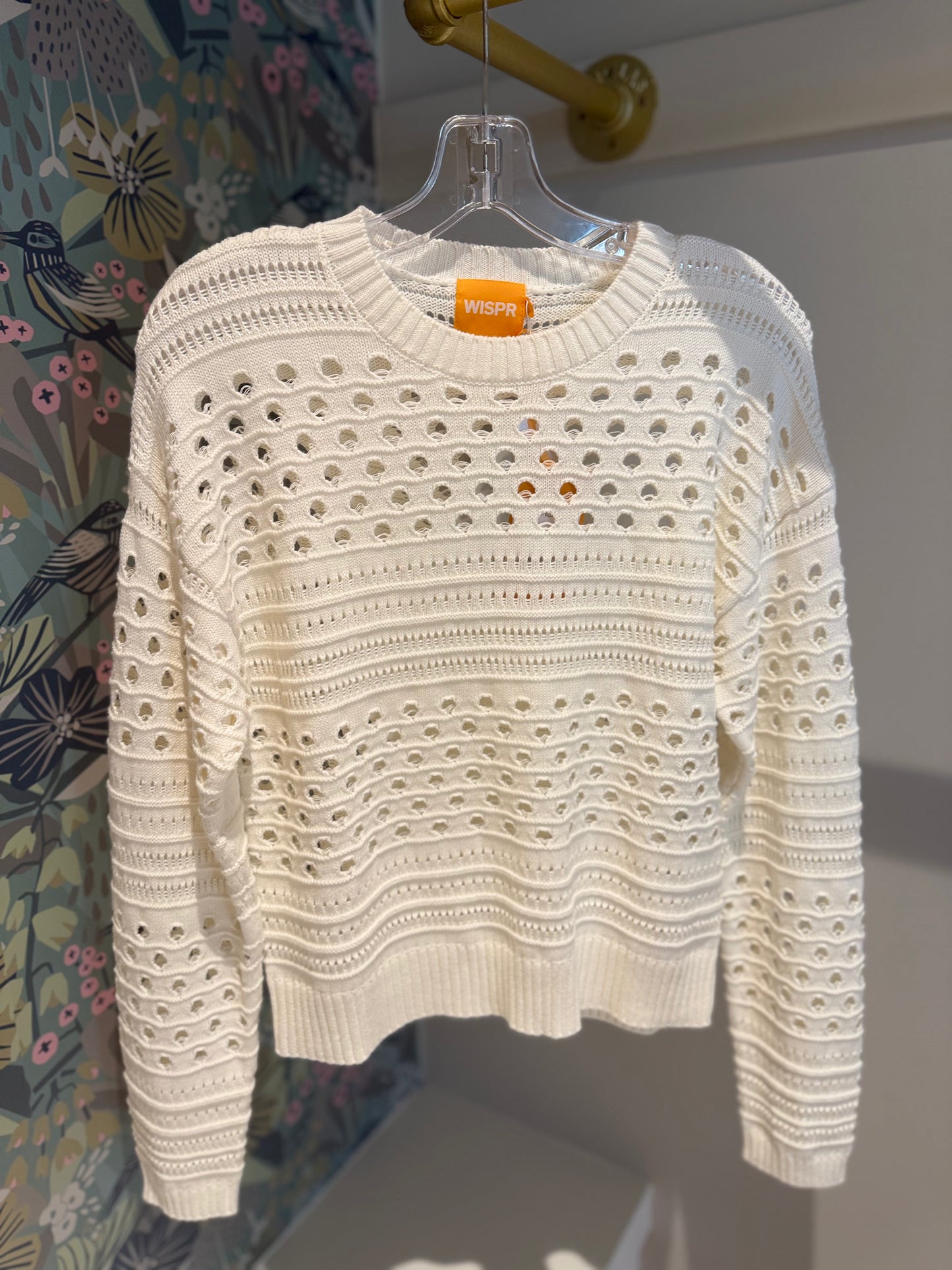 Pointelle Crew Sweater