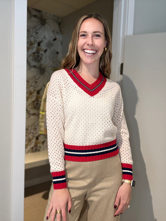 Open Mesh Cricket V-Neck