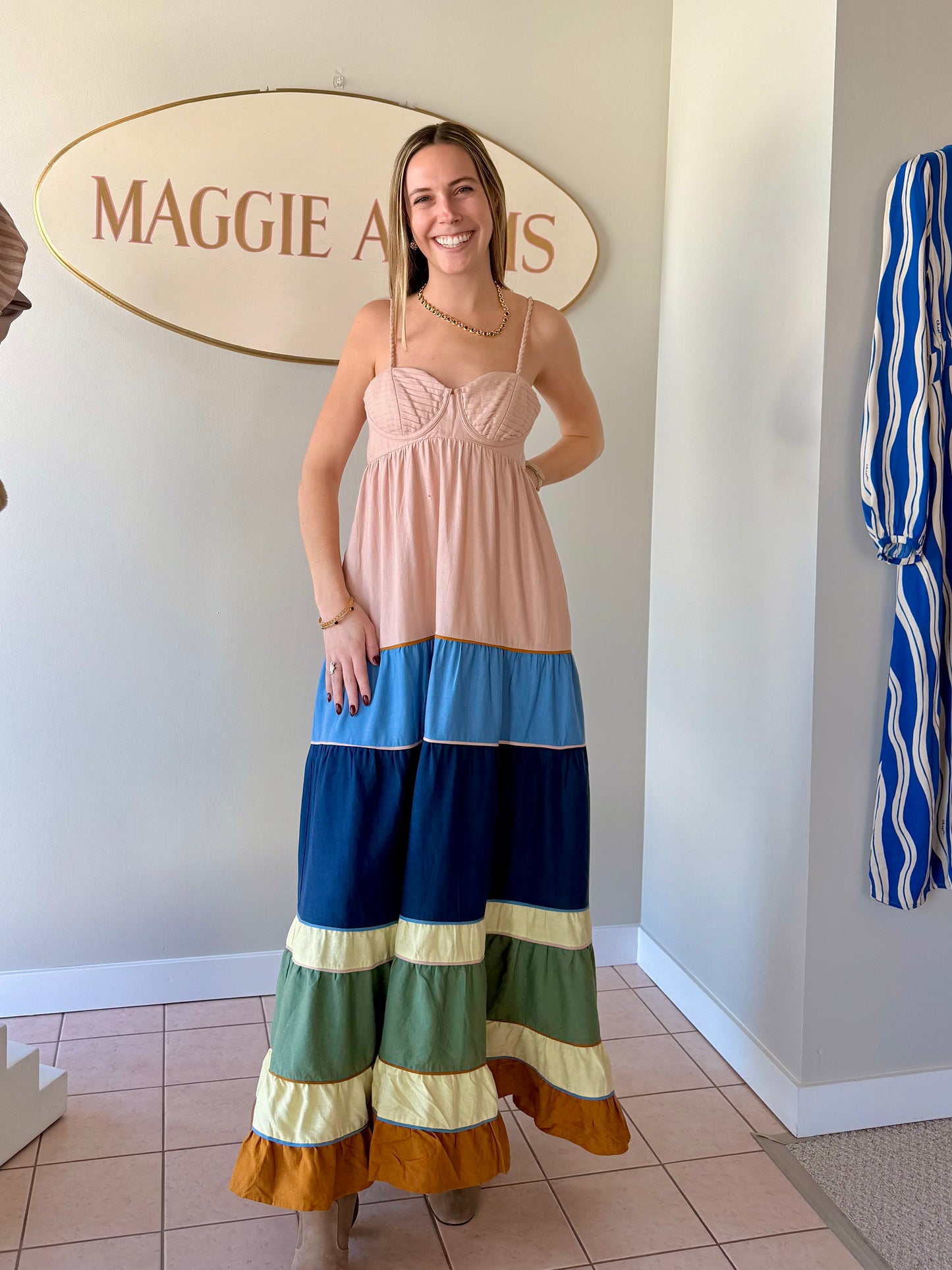 Colored Mix Pleat Dress
