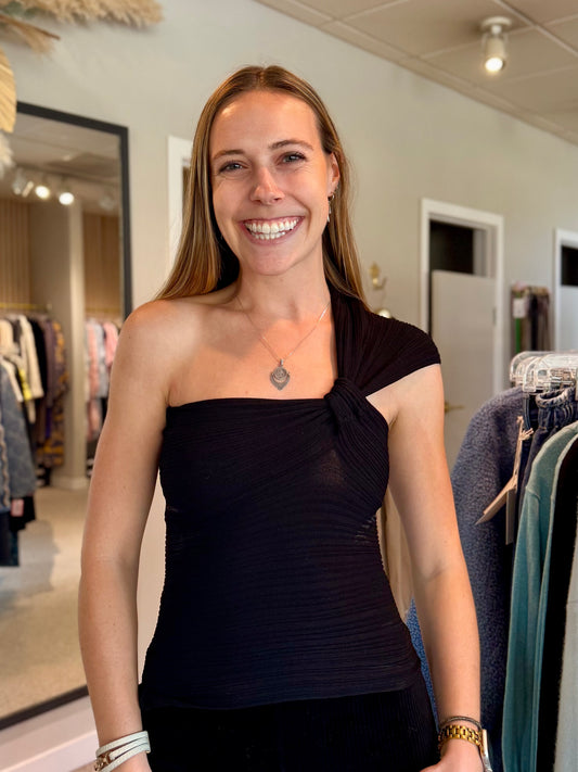 One Shoulder Drape top