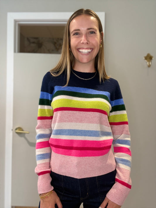 Striped Stitch Maya Crew