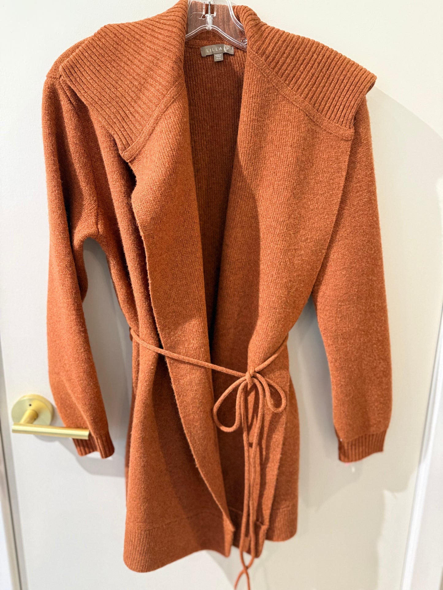 Notch Collar Open Cardigan