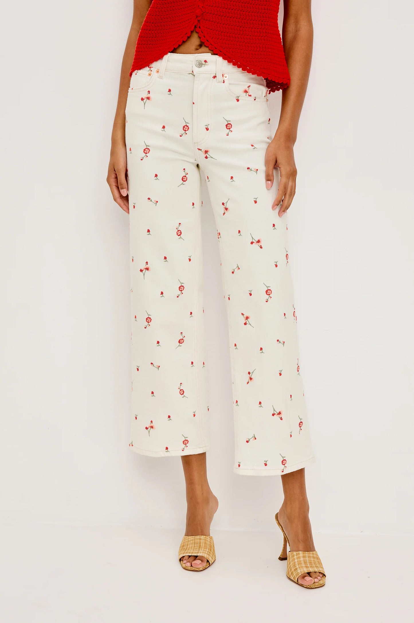 Getty Crop Floral Denim