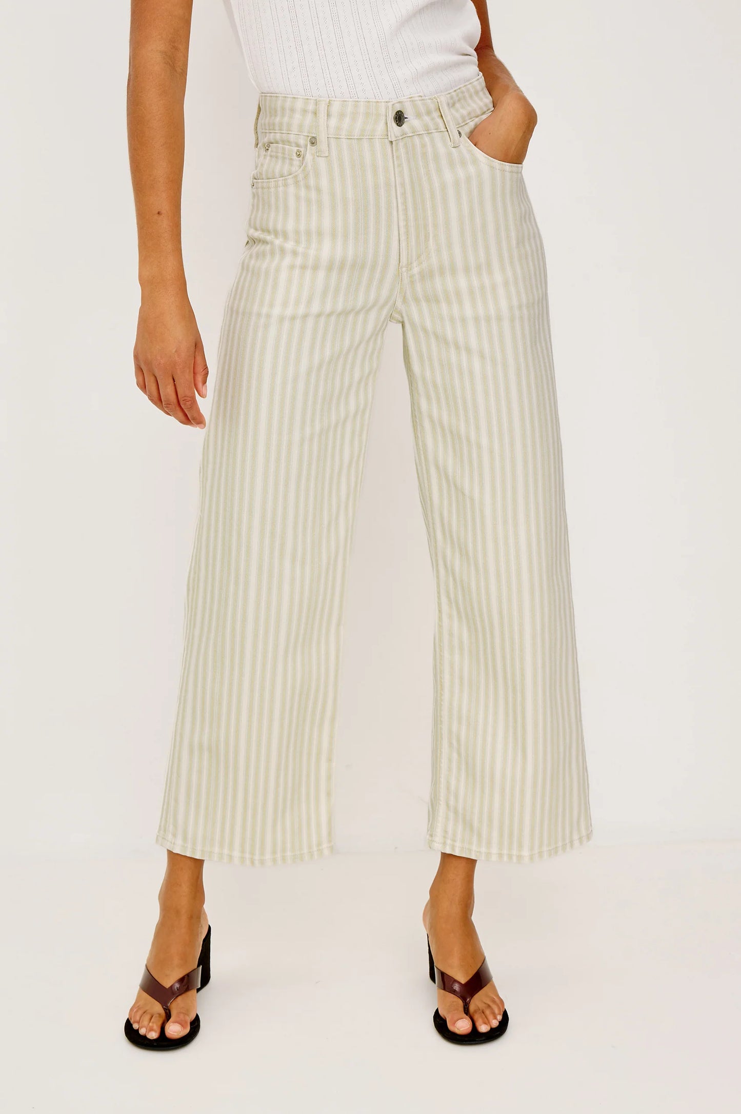 Malibu Stripe Denim Crop