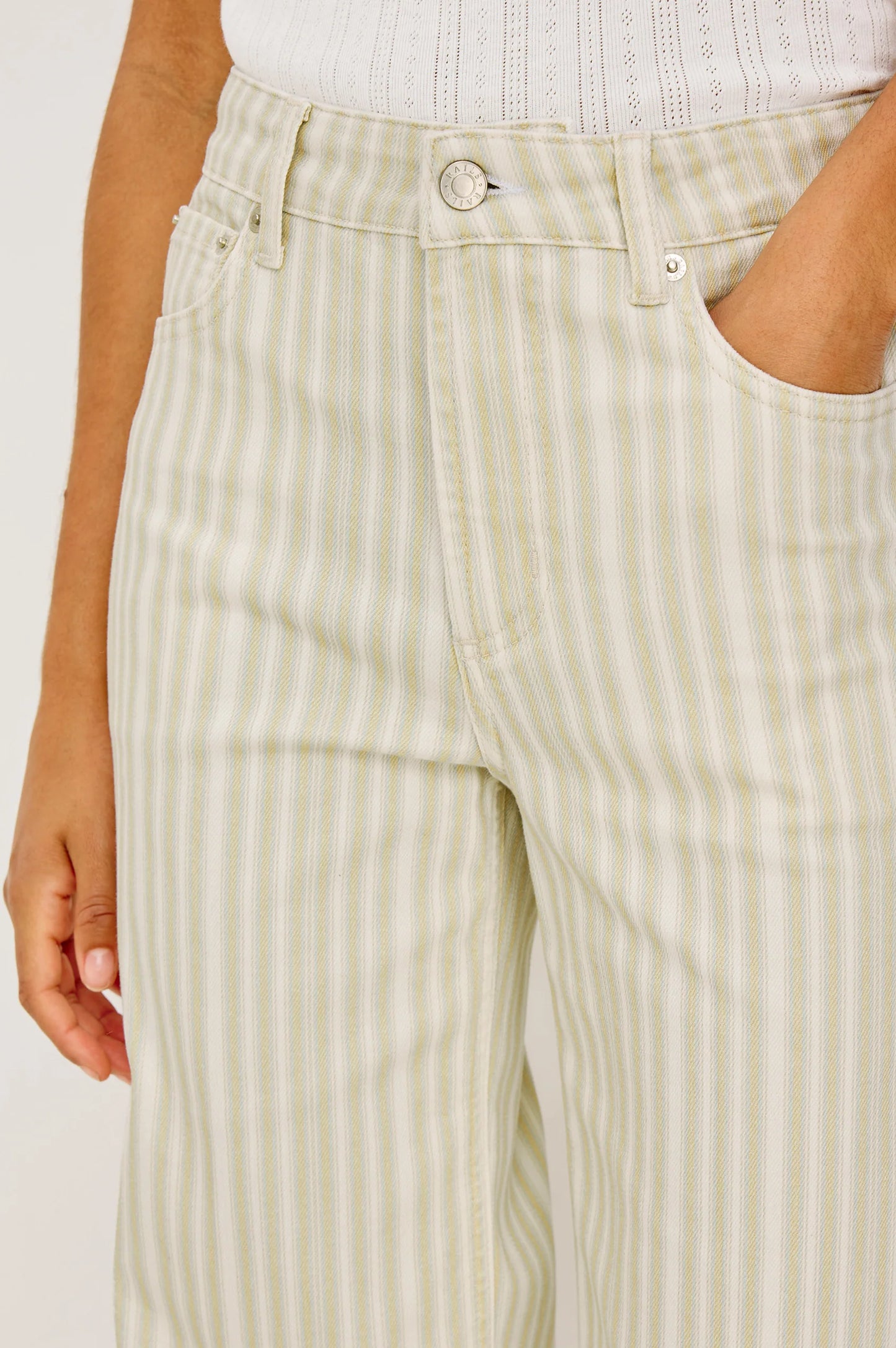 Malibu Stripe Denim Crop