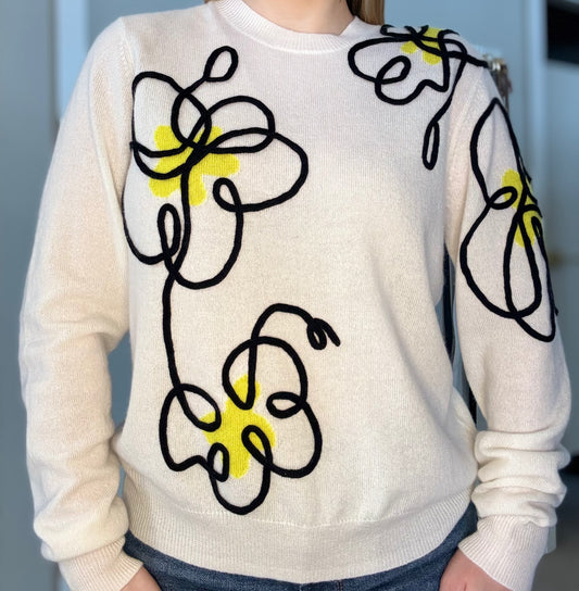 Floral Applique Crew