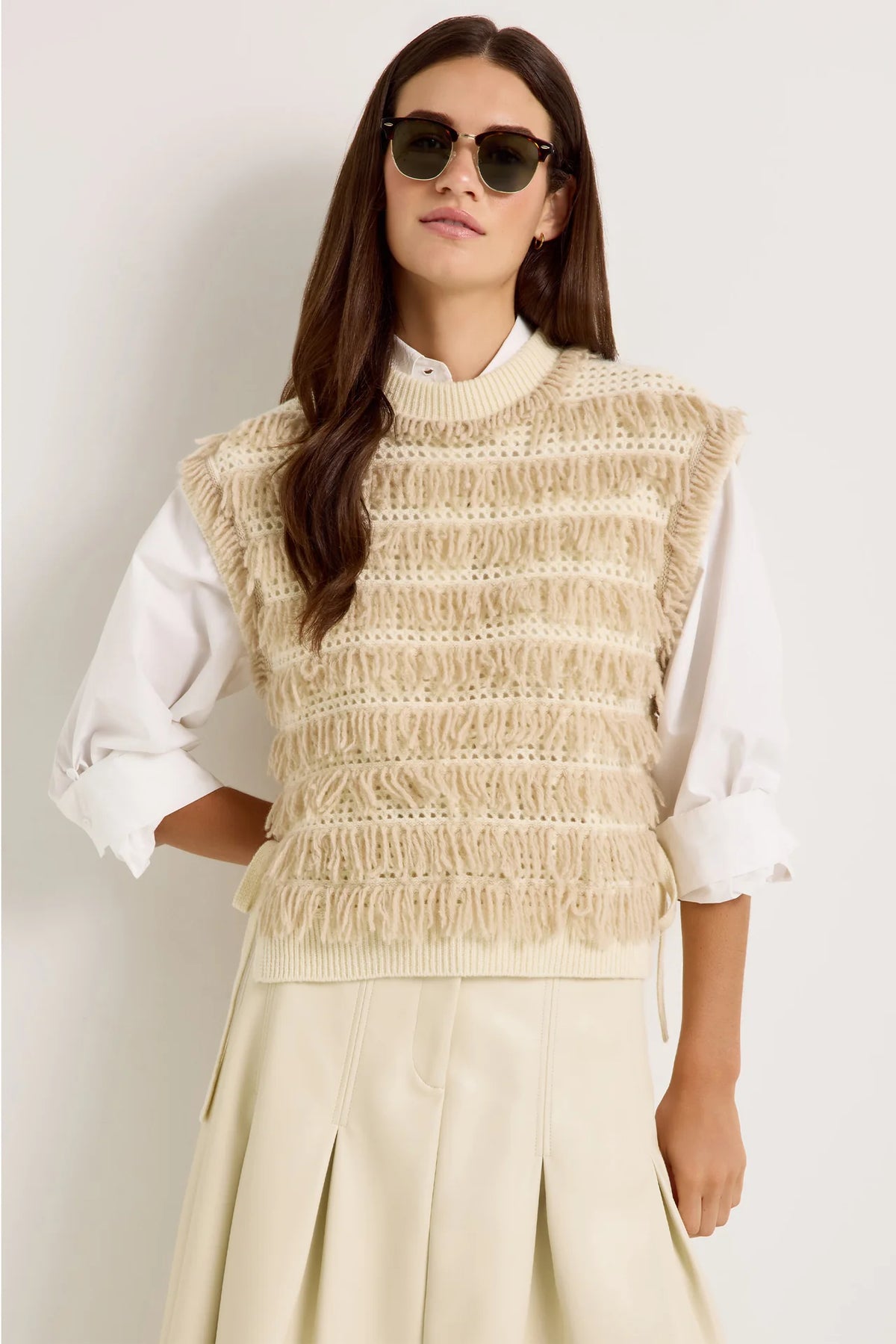 Desmound Cream Fringed Popover