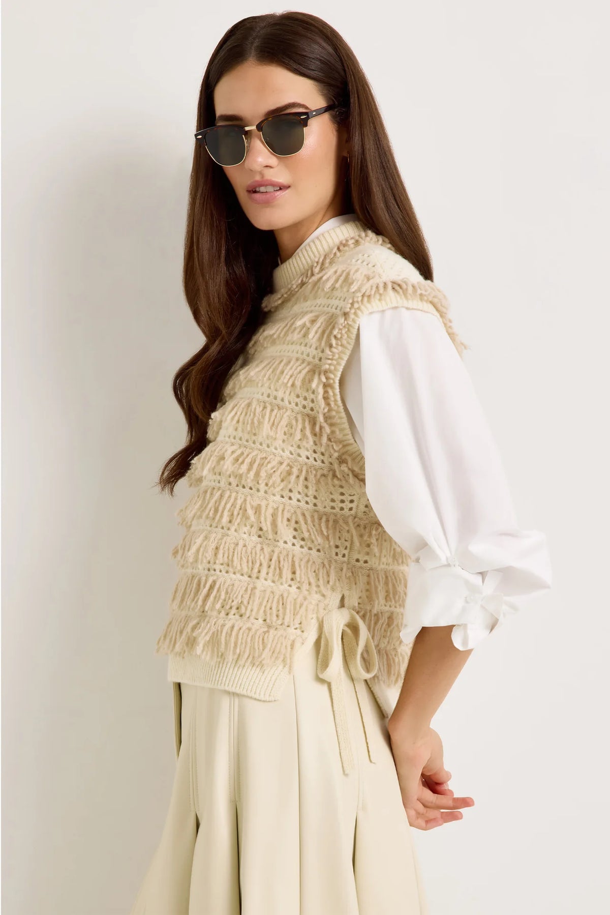Desmound Cream Fringed Popover