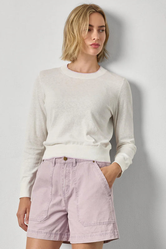 Picot Edge Crewneck Sweater