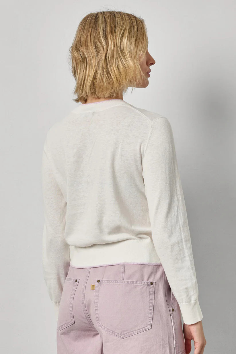 Picot Edge Crewneck Sweater