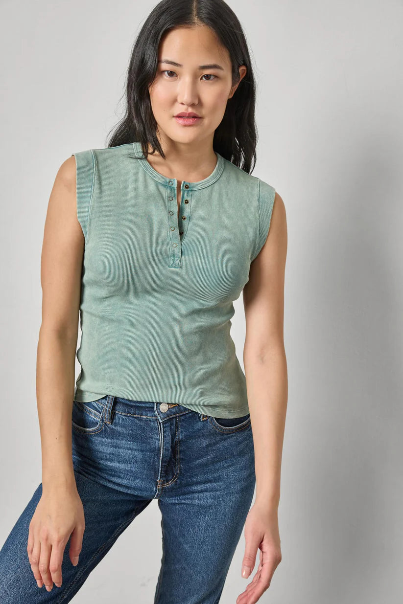 Sunwashed Cap Sleeve Henley
