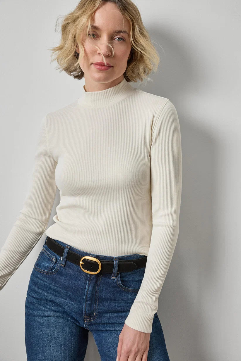 Ribbed Long Sleeve Mock