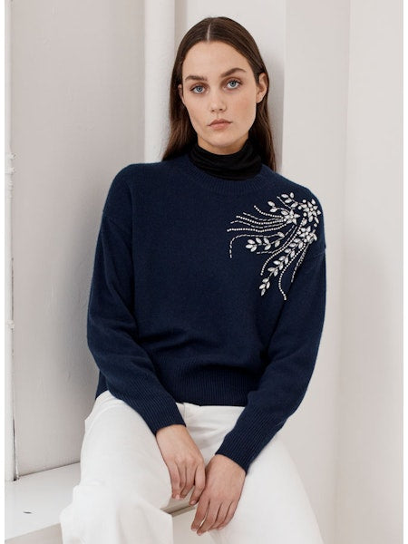 Boxy Crew W/ Jewel Design