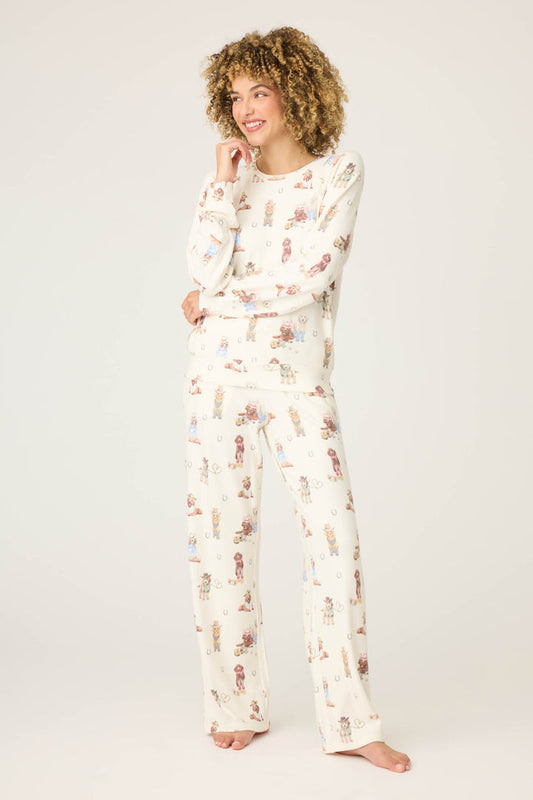 Ruff On The Range Dog Print PJ Set