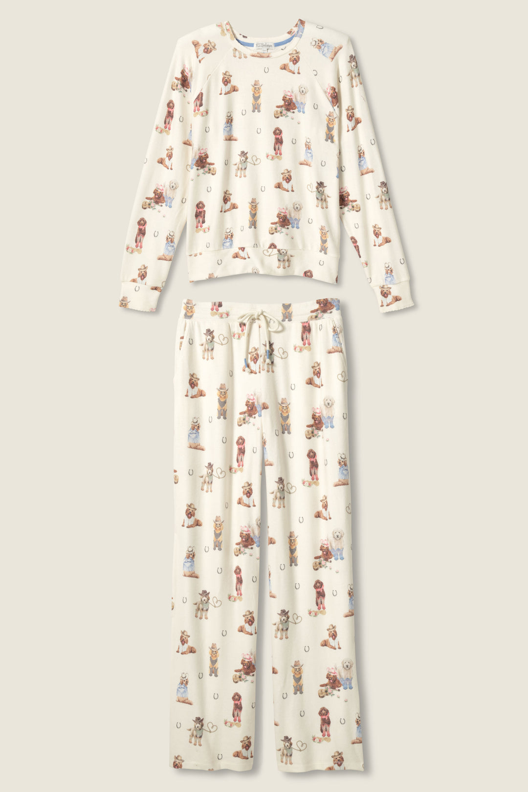 Ruff On The Range Dog Print PJ Set