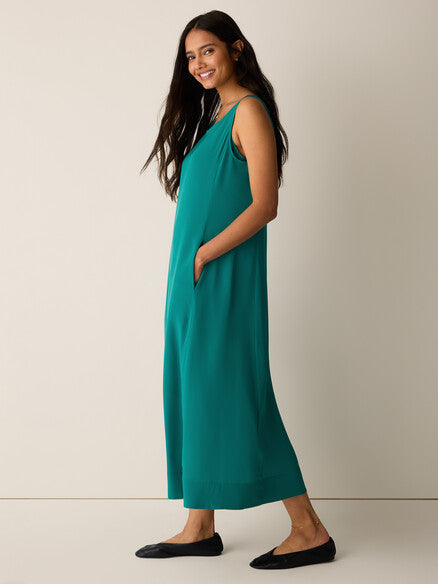 Ballet Neck Teal Dress