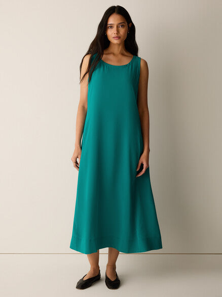 Ballet Neck Teal Dress