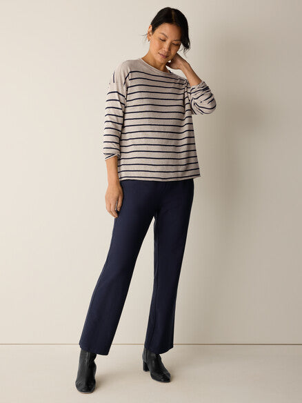 Organic Linen Cotton Jewel Neck Top