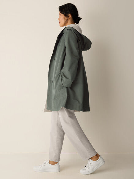 Cotton Nylon Reversible Hooded Coat