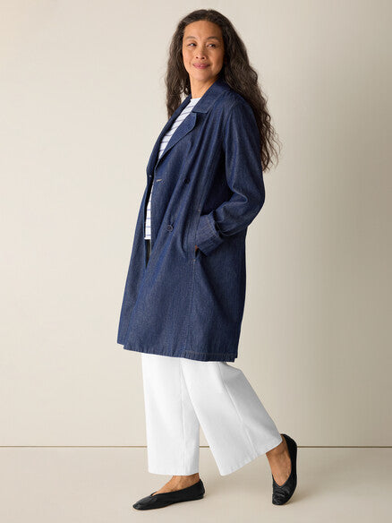Cotton Denim Trench Coat