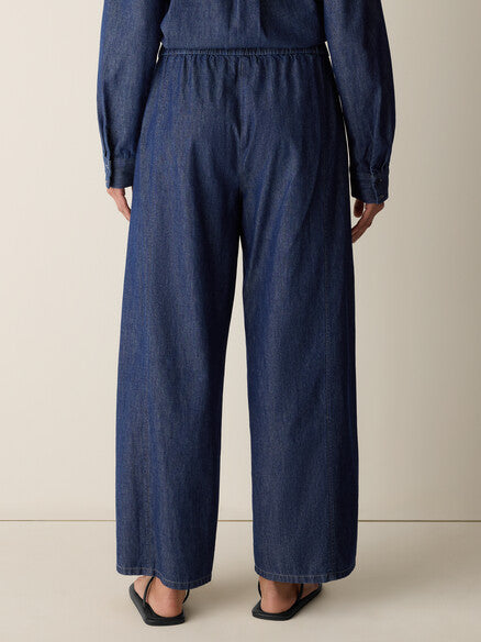 Cotton Denim Wide-Leg Pant