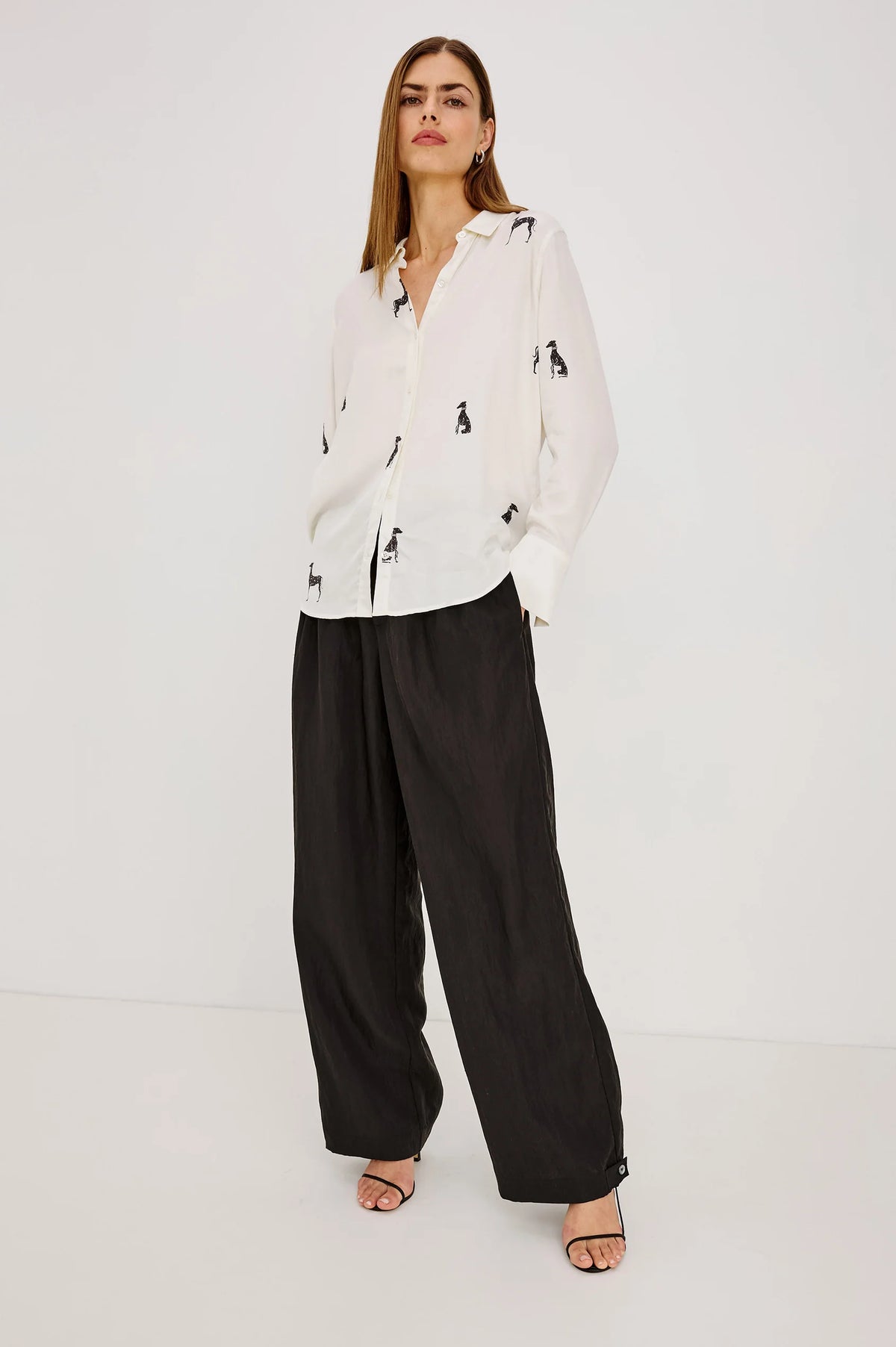 Saige Shirt - Ivory Whippets