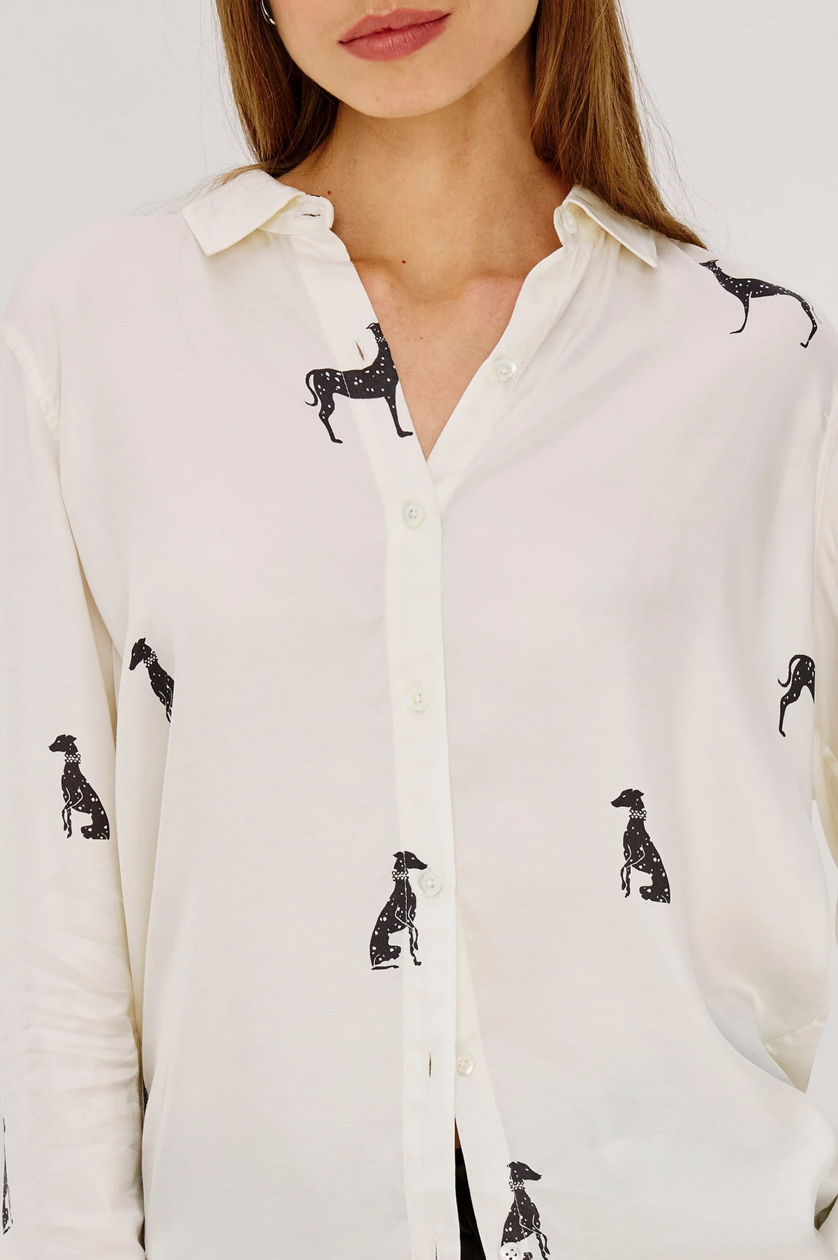Saige Shirt - Ivory Whippets