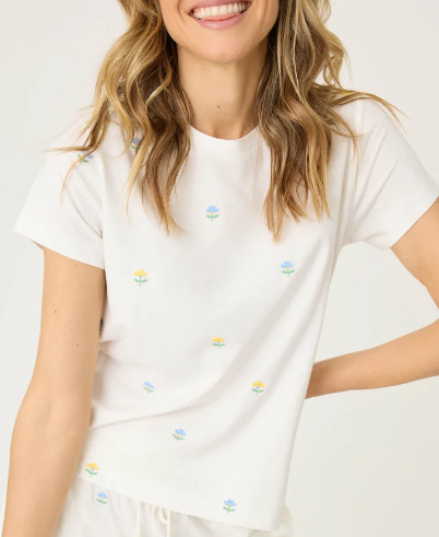 Dainty Daisy Embroidered T-Shirt