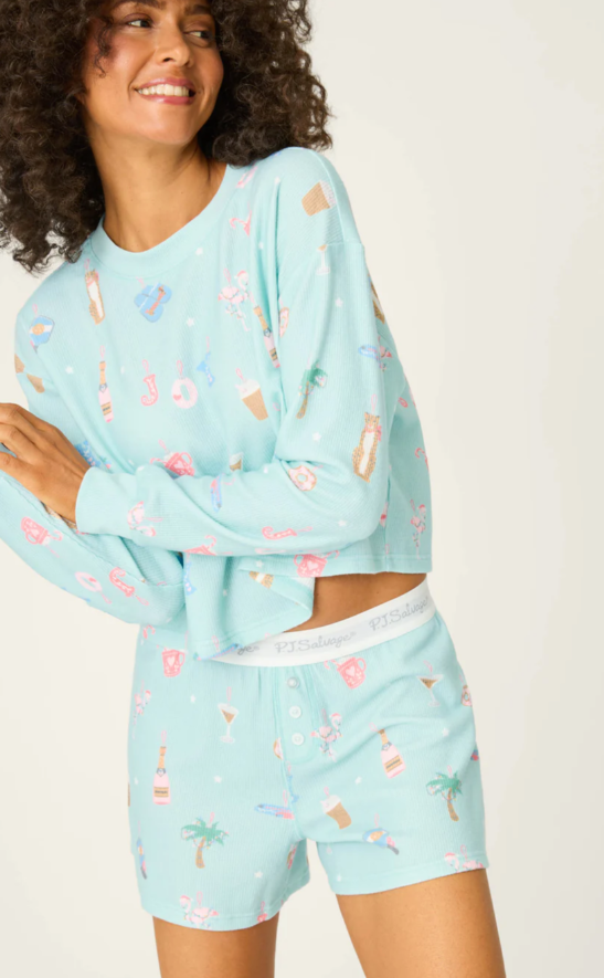 Ornament Print Shorts Set