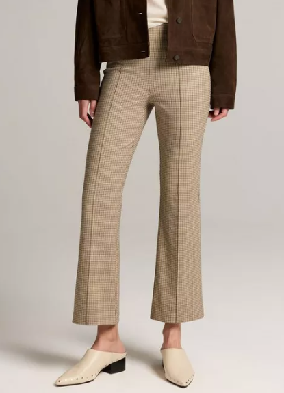 Niki Plaid Crop Flare Pant