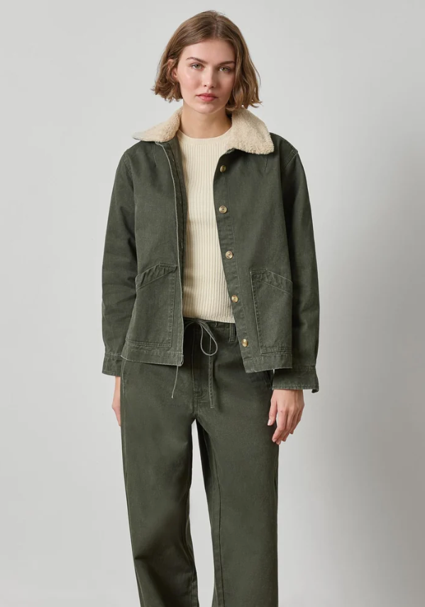 Washed Twill Pleat Back Jacket